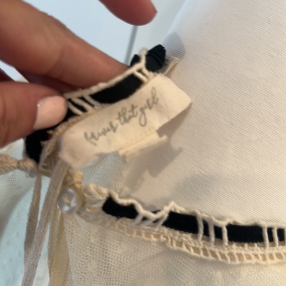 Forever That Girl Lacy Victorian Ruffled Tiered Sheer Blouse with Cami - Picture 6 of 11